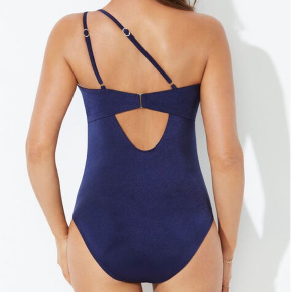 Nwt One shoulder Loop Strap Swimsuits For All One Piece size 16 - Picture 2 of 5
